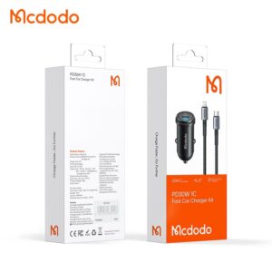 CARGADOR PARA AUTO 30W + CABLE TIPO C A LIGHTNING – MARCA MCDODO